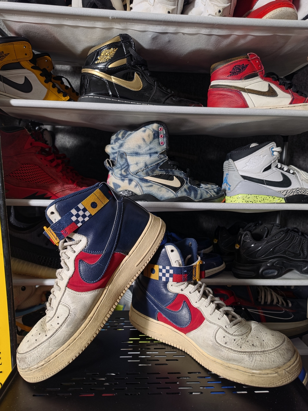 🔥 Nike AF1 Nautical Redux High-Top Sneakers in Navy, Red & Cream Men Size 10